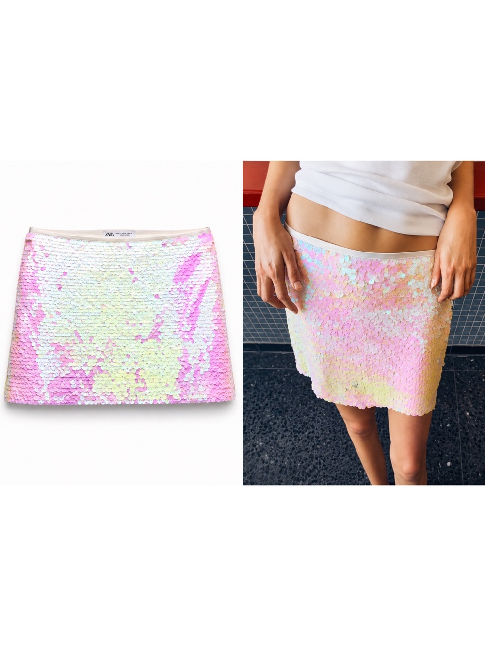 Zara SEQUIN MINI SKIRT